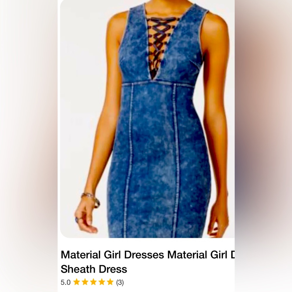 Material Girl - S - Stretch Denim Jean Dress.